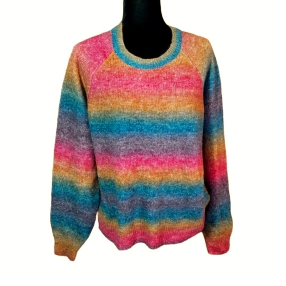 Steve Madden BB‎ Dakota Sweater Ombre Jewel Tones size L  New